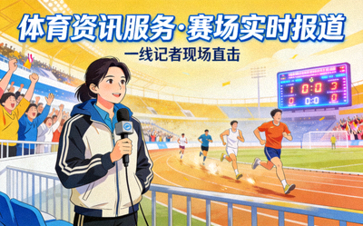 体育资讯服务展示 - 记者报道赛场新闻